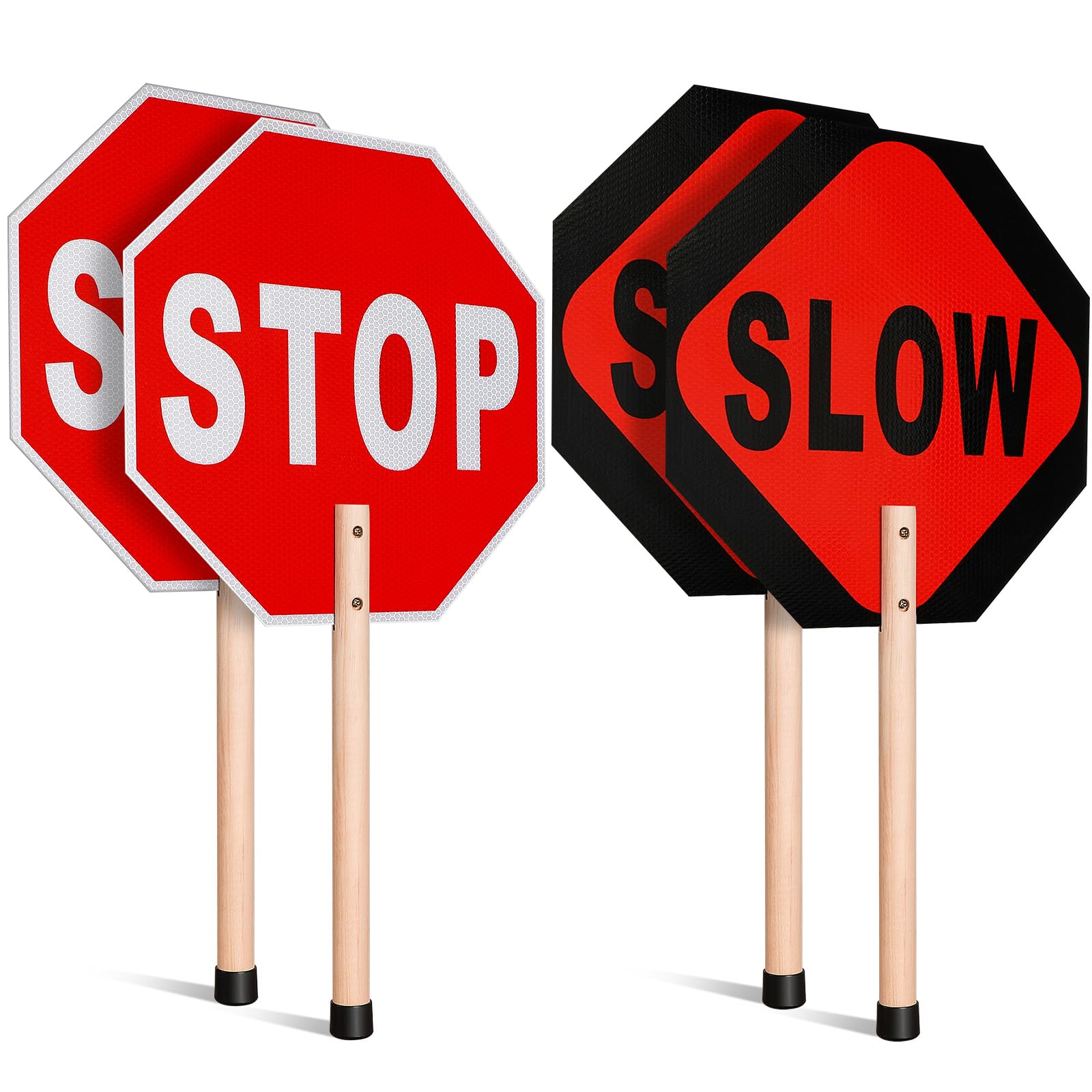 STOP us サイン Taiyin Stop Slow Sign Traffic Double Sided Slow Warning Reflective